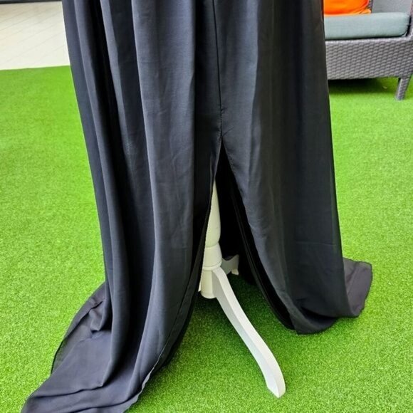 Lulus ✦ Black Lace Crop Top & Maxi Skirt Set ✦ High Slit Lace-Up Back Size S EUC - Picture 7 of 16